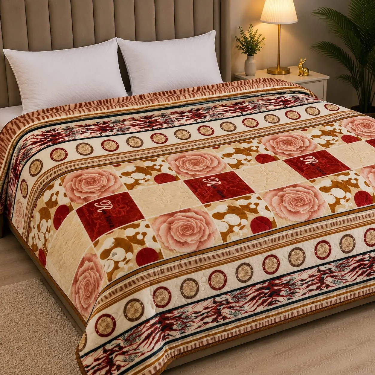 AC Blankets Double Bed Printed Embossed