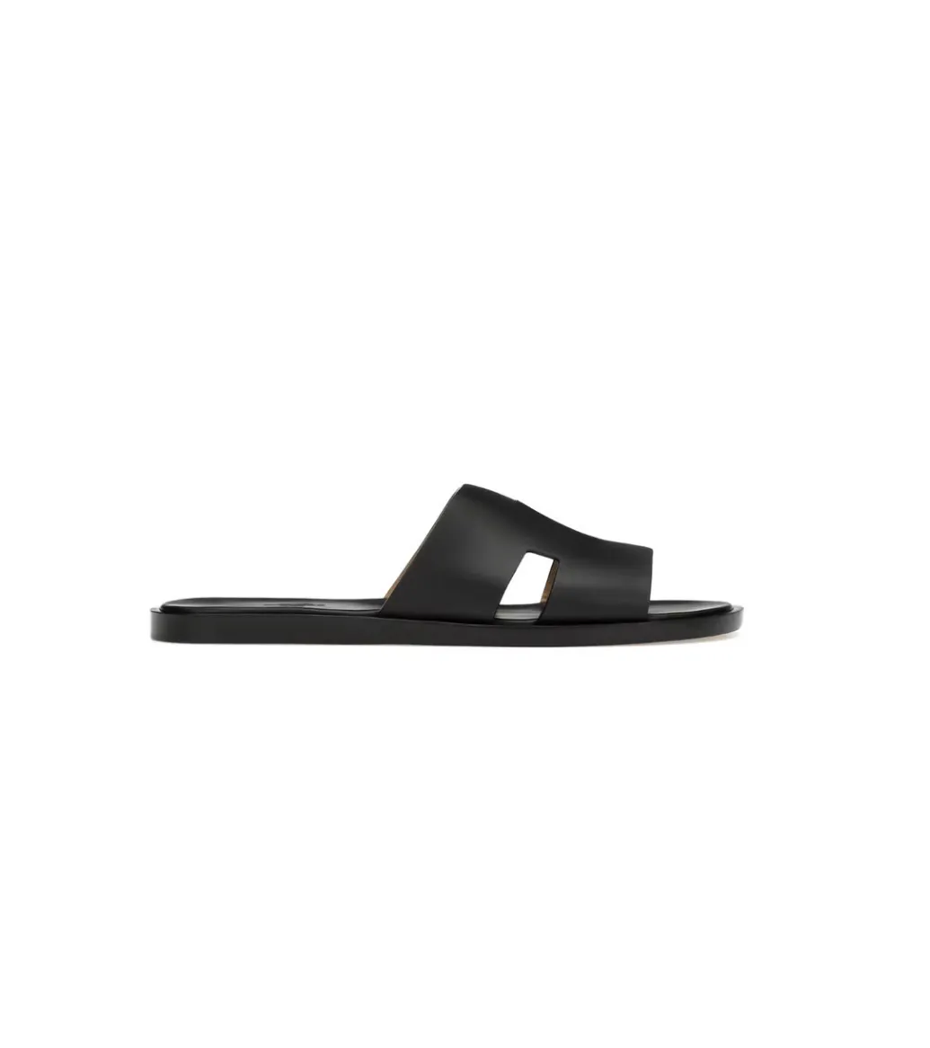Hermes Lzmir Calfskin Sandal (Black)