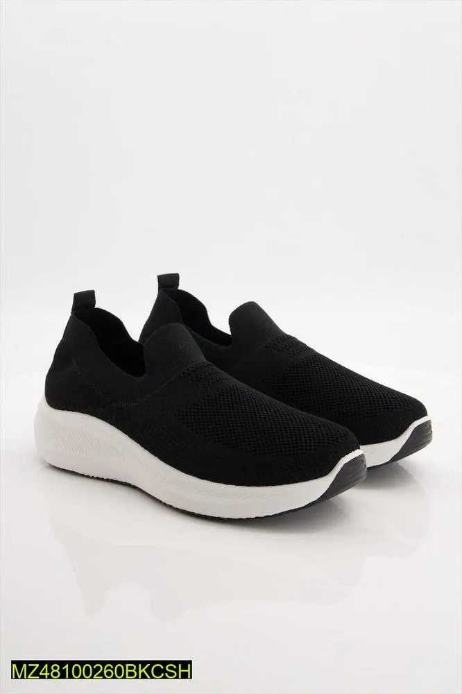 Black Slip-On Jogging Shoes Lightweight Casual Men