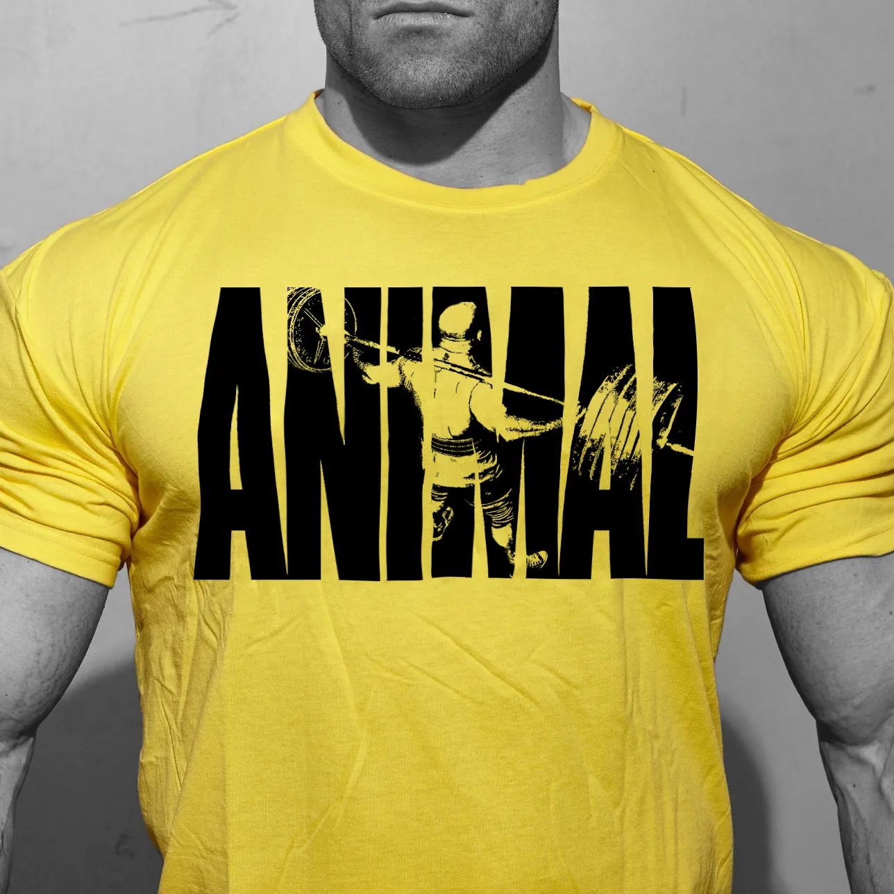 Men Sports Fitness T-Shirt Black Short Sleeve