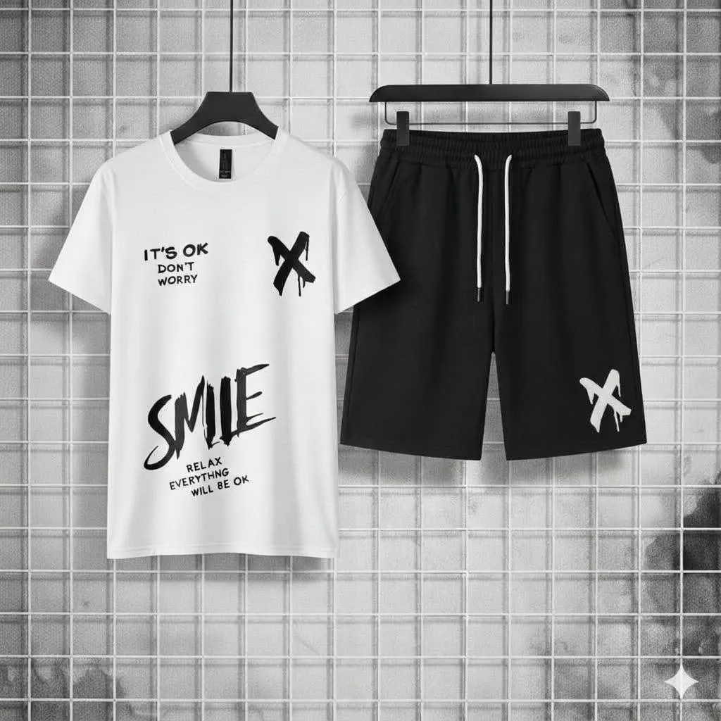2 Pcs Men's Polyester Printed Track Suit