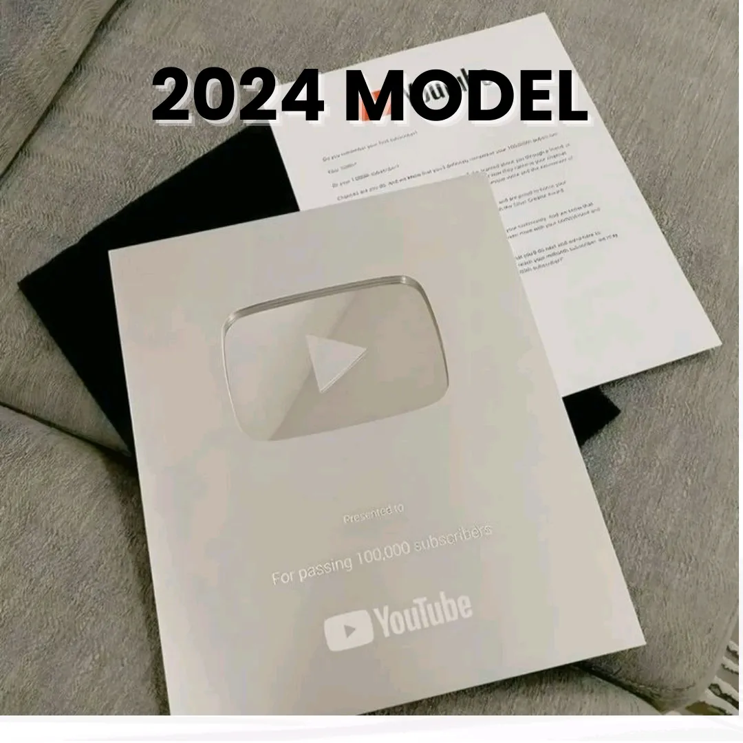 silver play button 2024 model ( 10×12 inch )