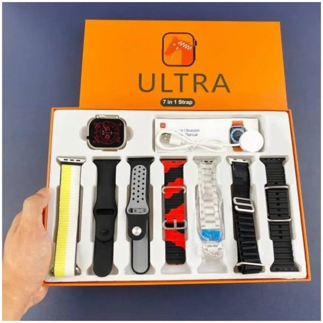 Smartwatch with 7 Color straps Bundle
