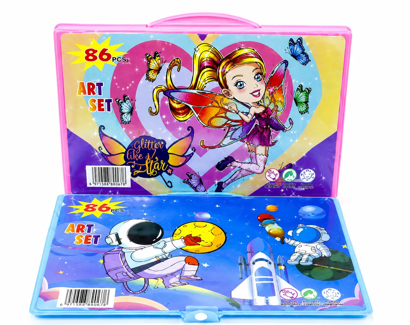 86 Pcs Kids Art Set – Fairy & Space Drawing Kit