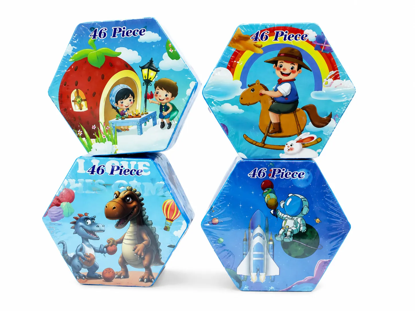 46 Pcs Kids Art Set in Hexagon Box Mini Drawing colour kit