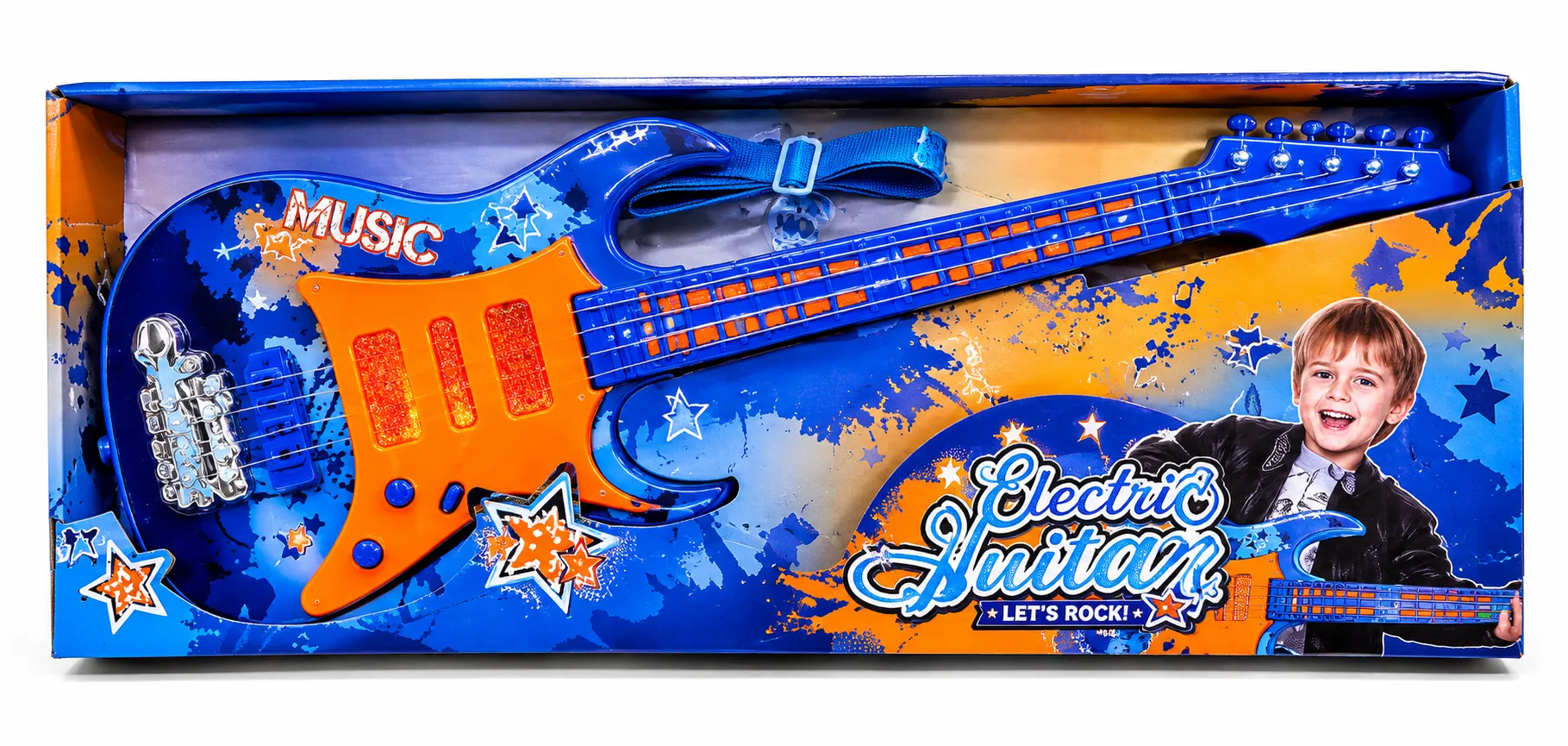Kids Electric Toy Guitar with Music & Lights Rockstar Guitar