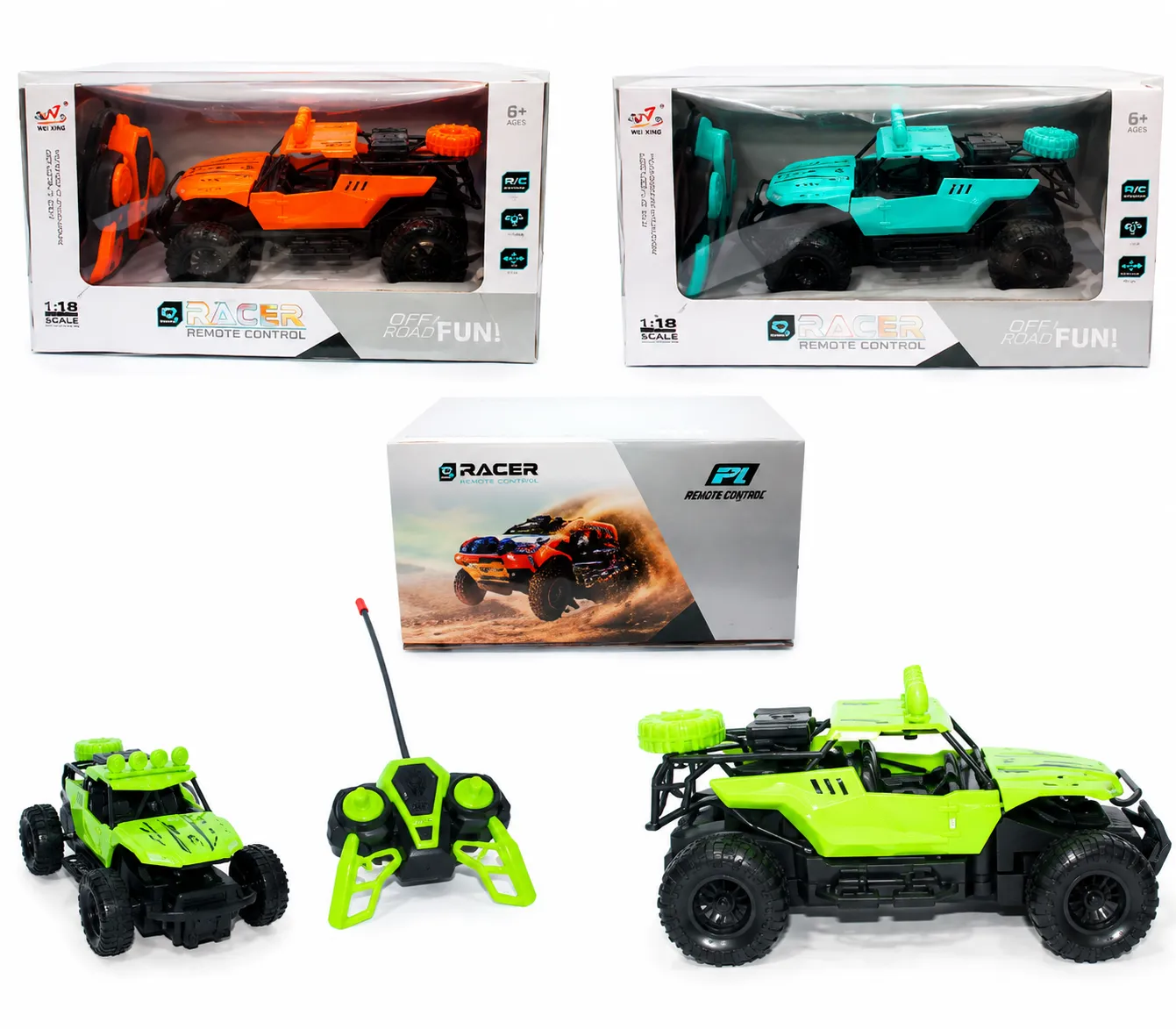 RACER 1:18 Off-Road RC Monster Truck – 4WD Remote Control