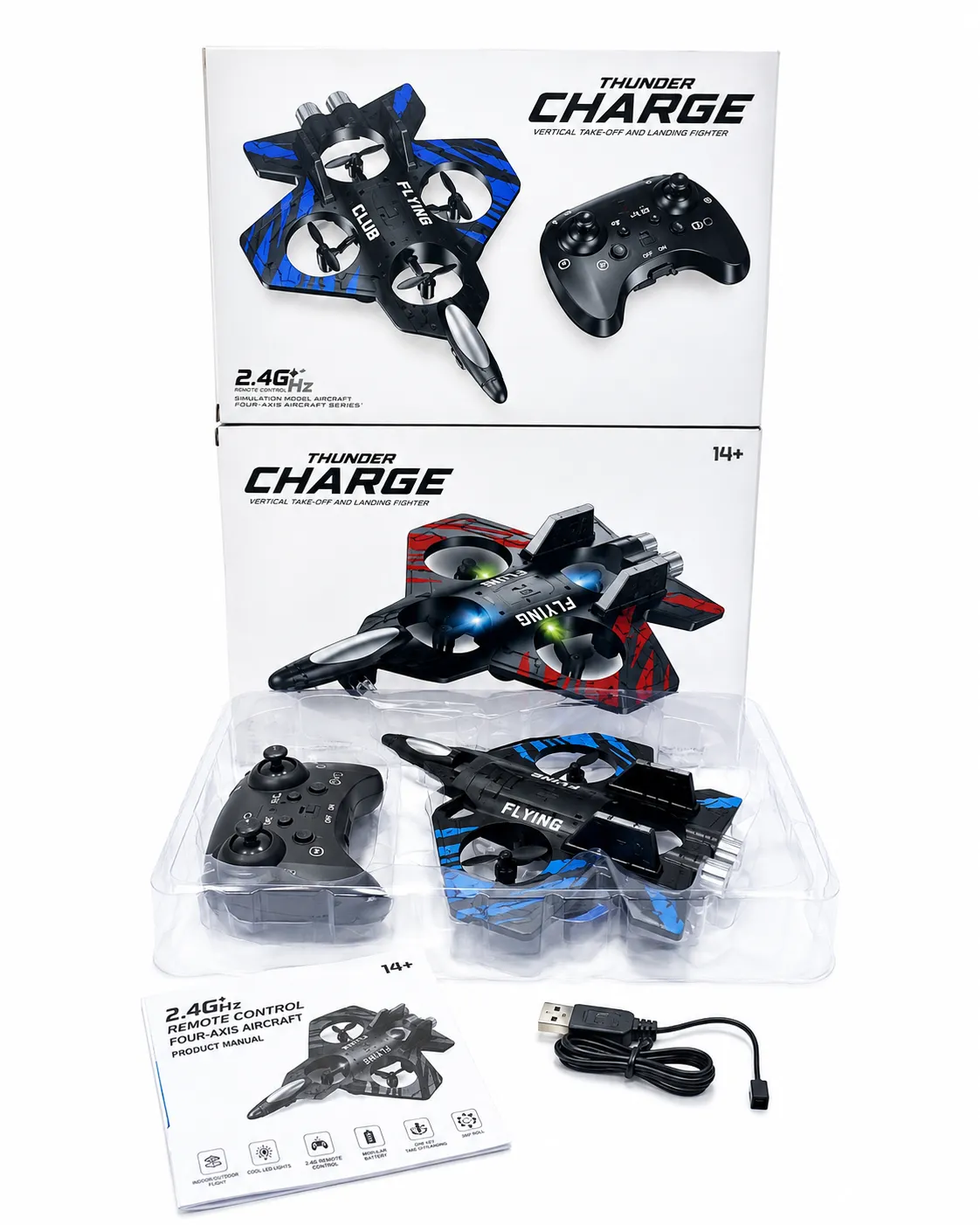 Thunder Charge VTOL Fighter Jet Drone  2.4GHz Remote Control
