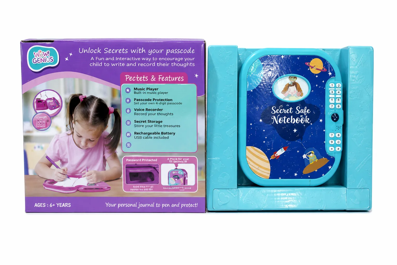 Secret Safe Notebook for Girls Password Electronic Diary