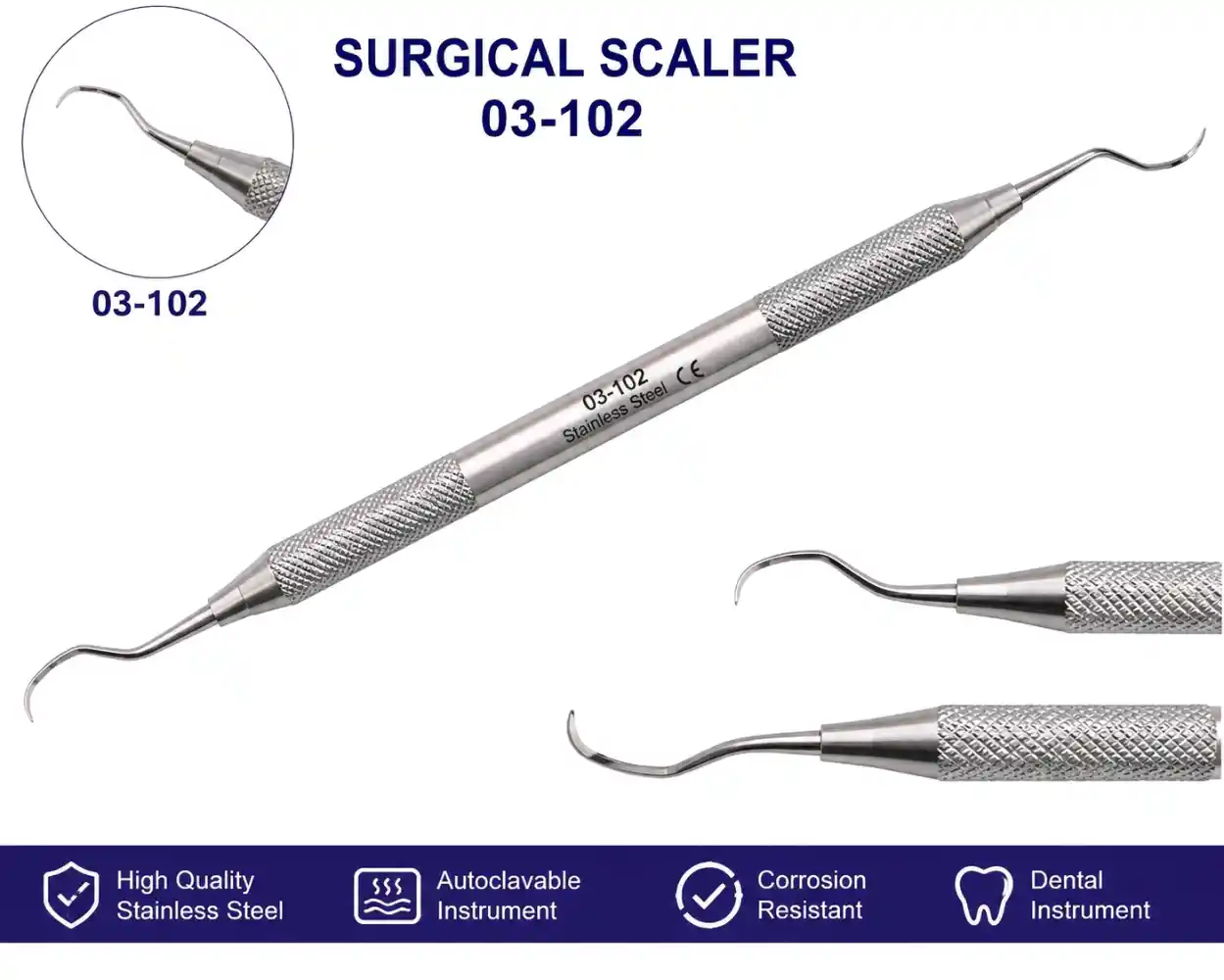 Surgical Scaler 03-102 (Dental Hand Scaler / Stainless Steel)