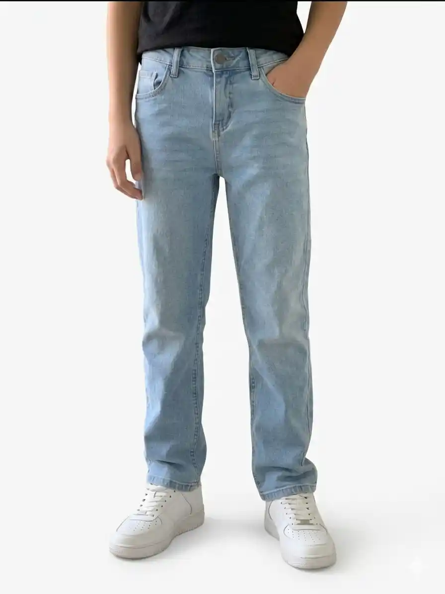 sky blue jeans