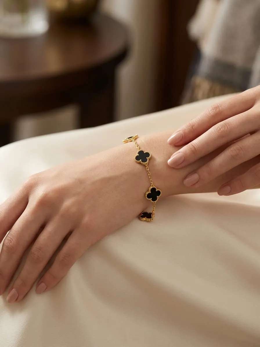 Black Floral Bracelet