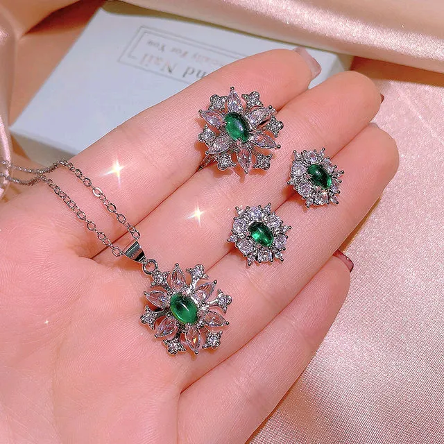 Trendy locket set with earrings and  ring