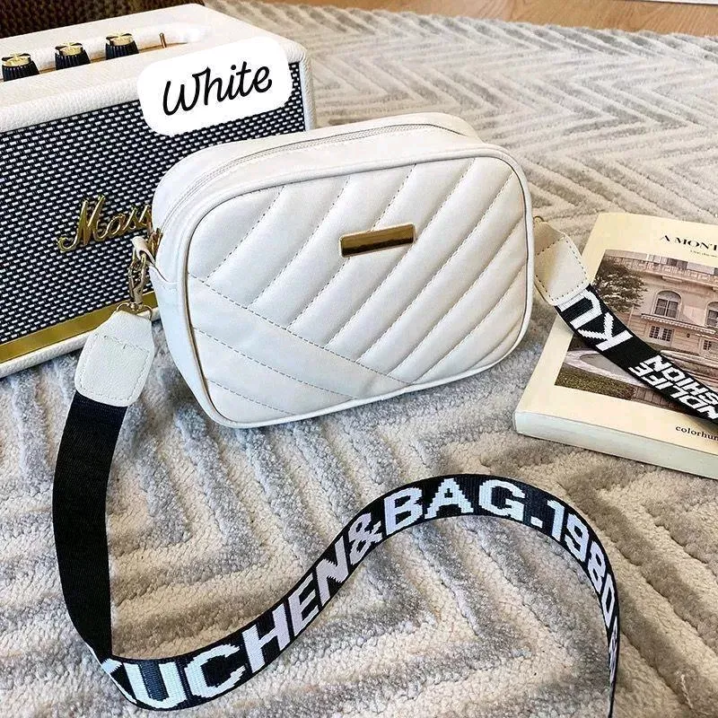 White Quilted Crossbody Bag for Girls