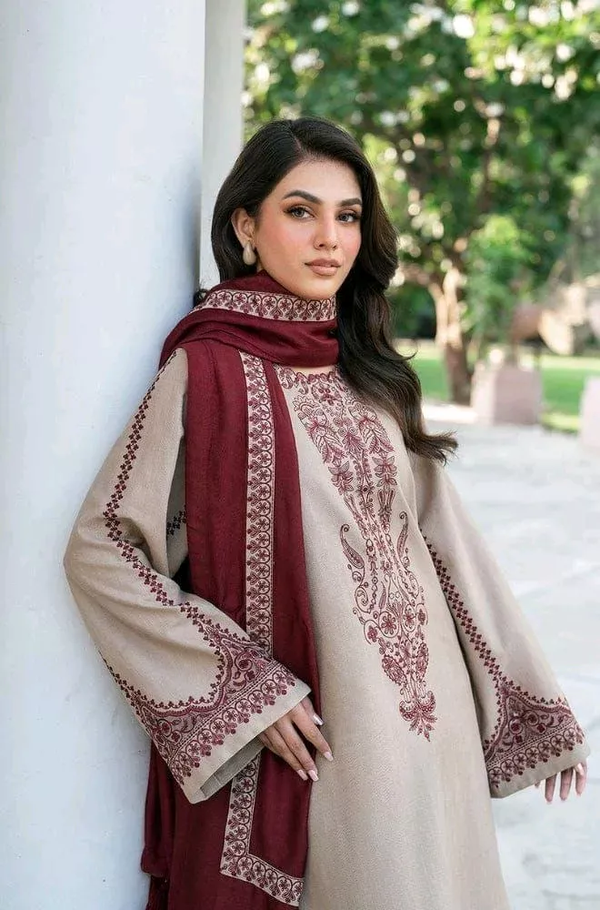 Woman's Unstitched Embroidered Suit