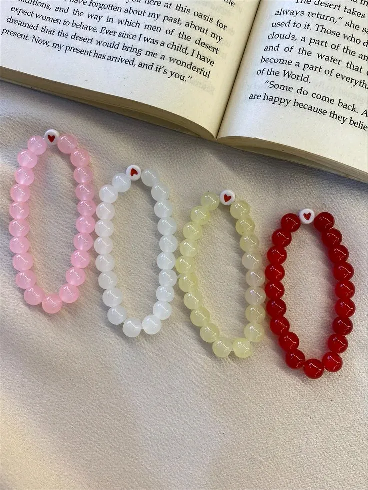 beaded heart bracelet