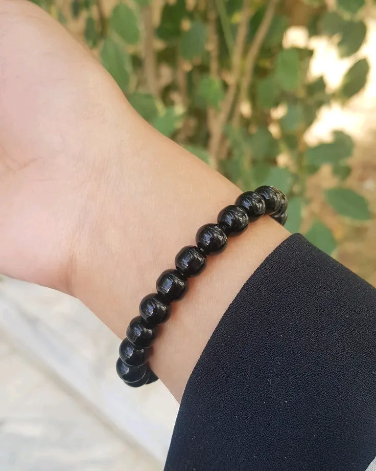 black beaded handmade bracelet