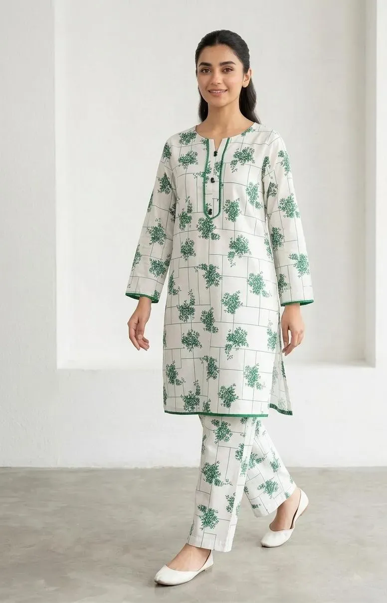 Women's green kurta pajama suit