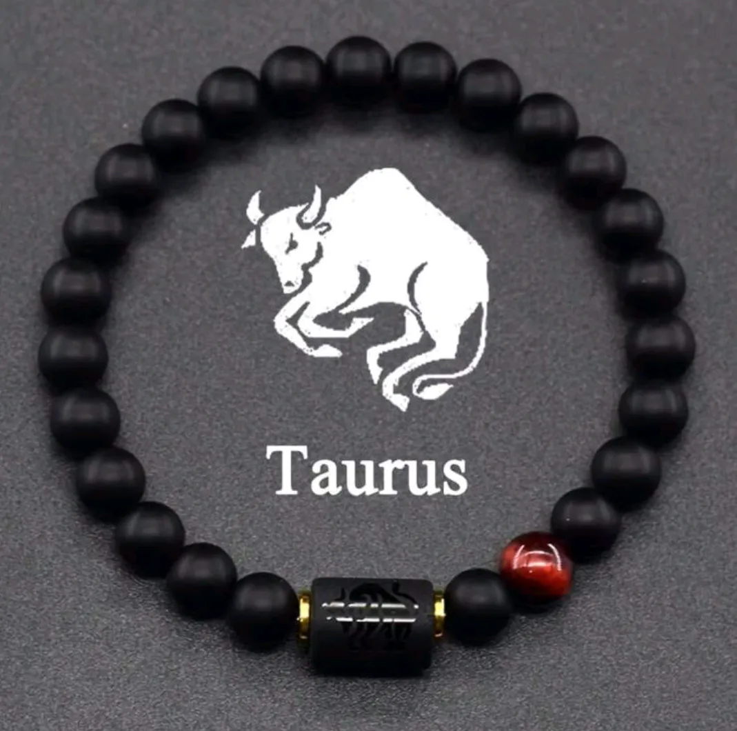 Taurus Zodiac Bracelet/RED ACCENT BEAD