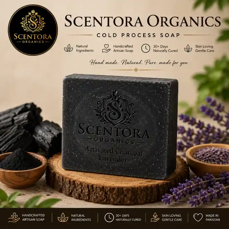 Activated Charcoal Lavender cold process Hand made artisan soap
