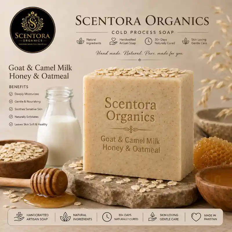 Goat camel milk honey oatmeal soap (cold process hand made artisan soap)