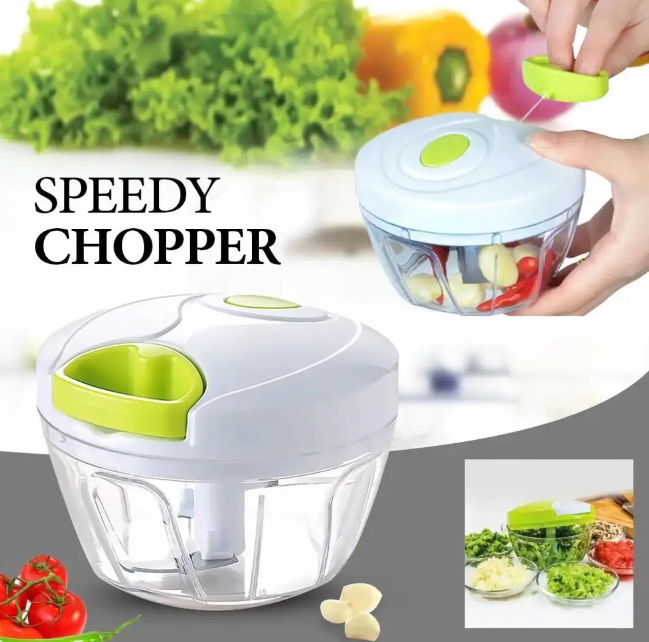 Manual Food Chopper ABS Plastic Kitchen Tool
