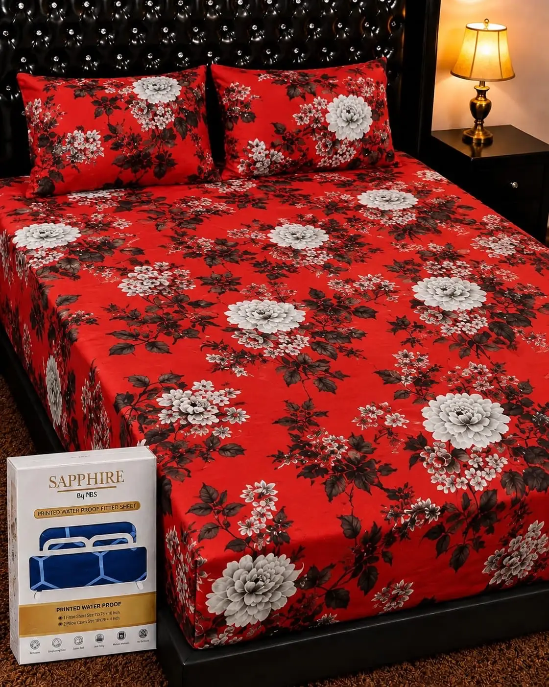 Printed waterproof 💯 Mattresscover with pillow covers😍