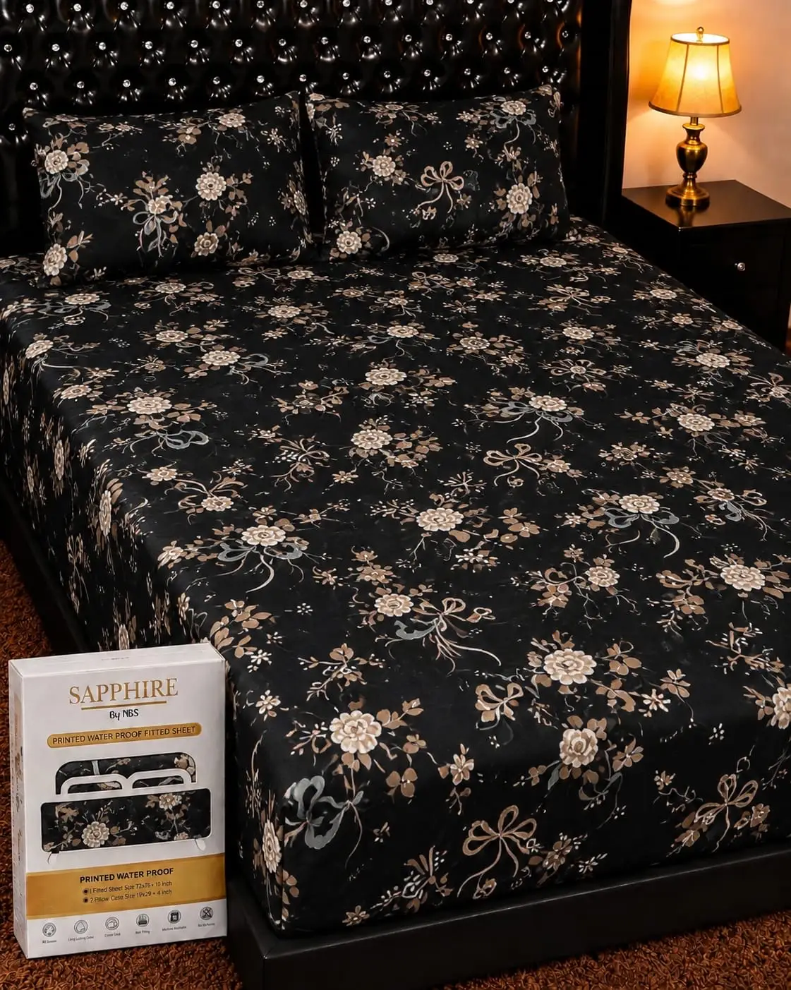 Printed waterproof 💯 Mattress cover with pillows cover😍