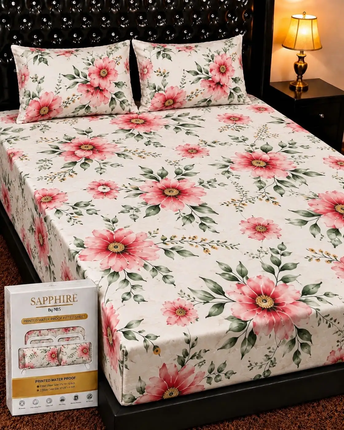 Printed waterproof 💯 Mattress cover with Pillow covers😍