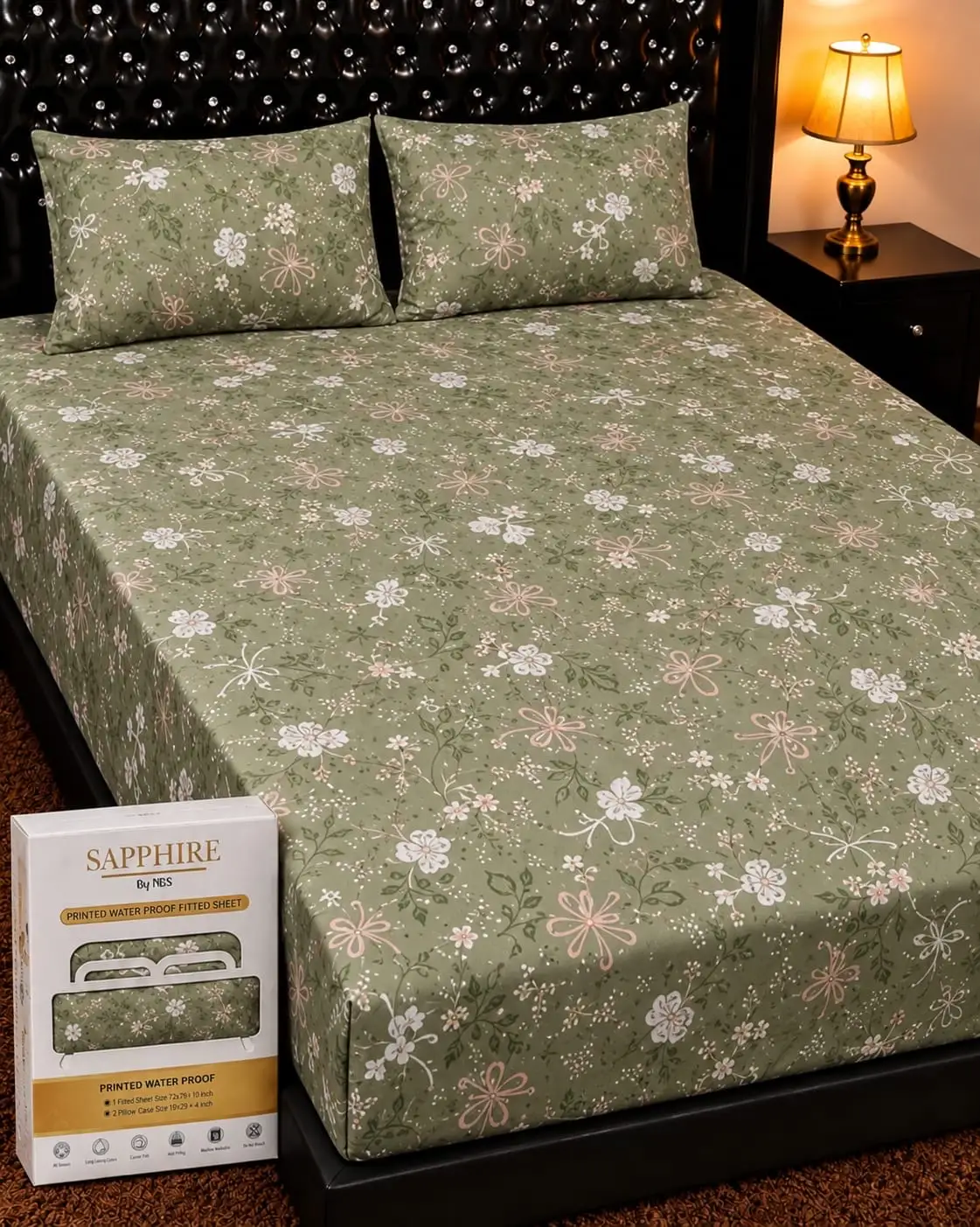 Printed waterproof 💯 Mattress cover with pillow covers😍